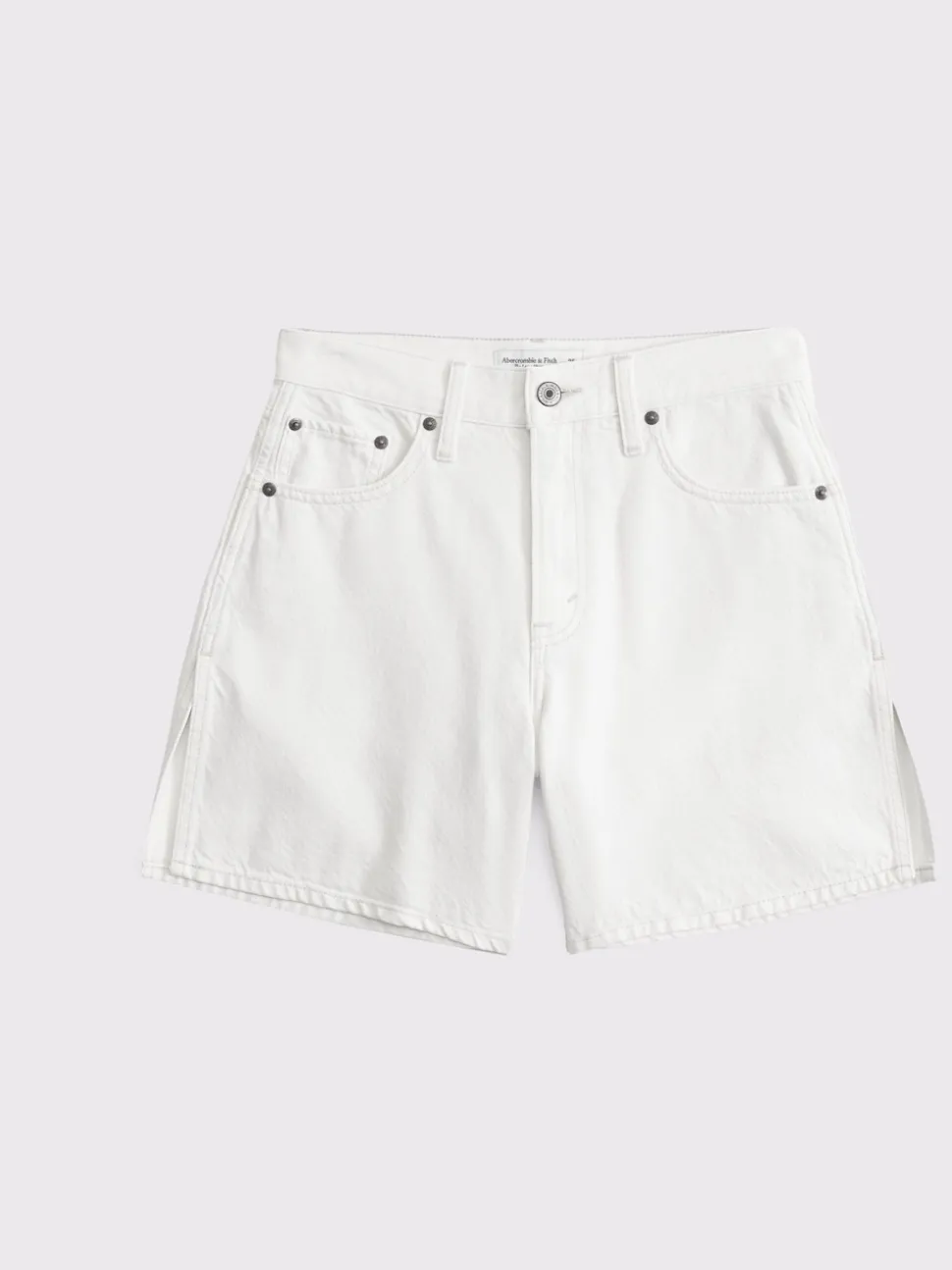 Abercrombie & Fitch High Rise Loose Denim Shorts With Vent Hem