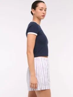 Abercrombie & Fitch Stripe Poplin Pull On Shorts