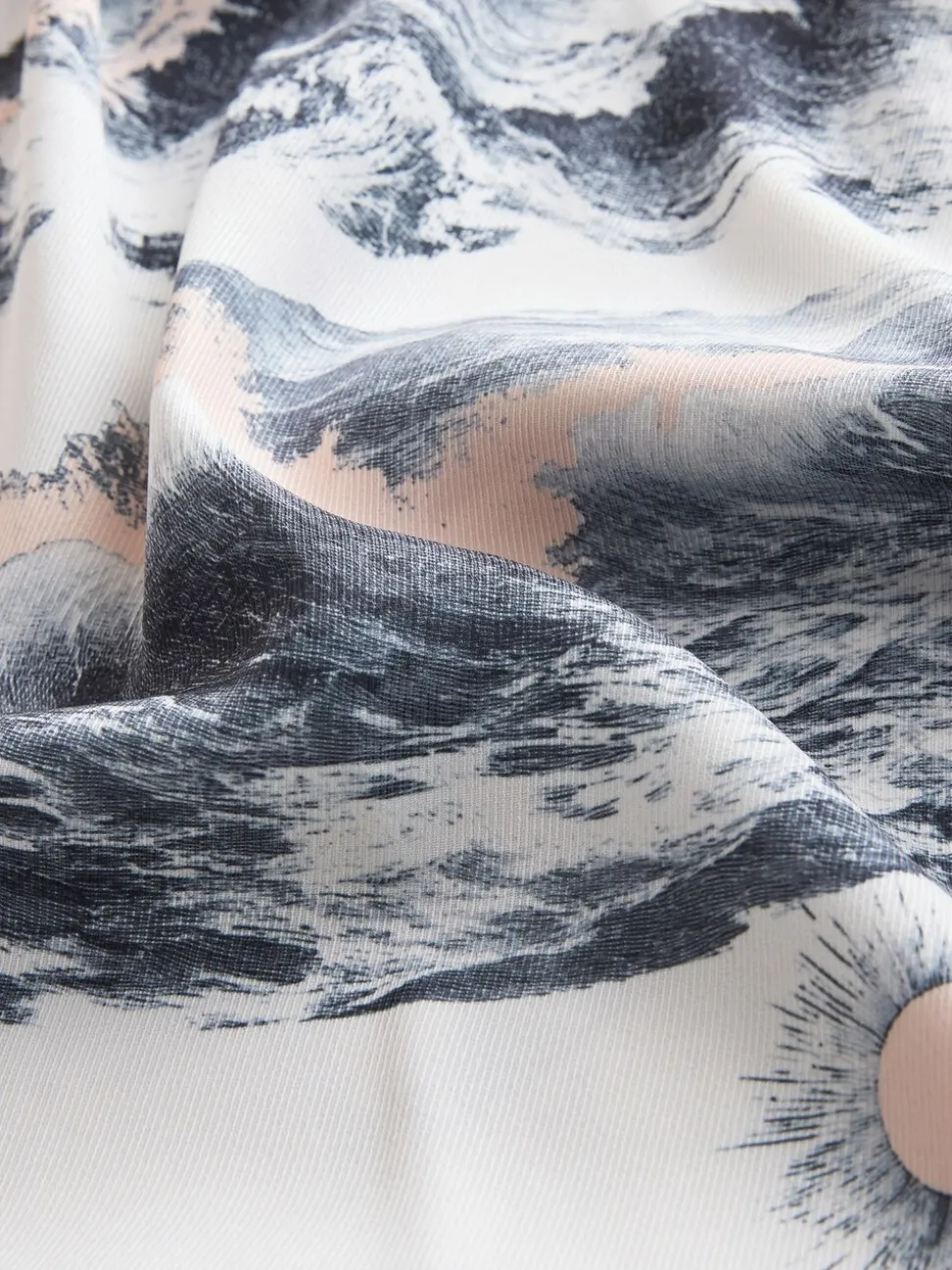 Abstract Boat Print - Blouse met V-hals en korte mouwen