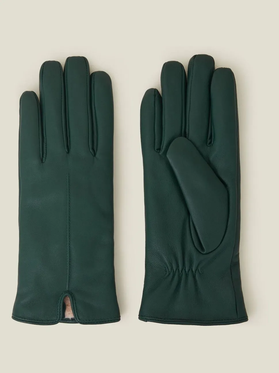 Accessorize - Leren handschoenen met voering van imitatiebont