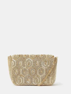 Accessorize Embellished Fold Over Clutch Bag