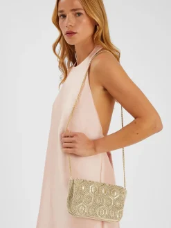 Accessorize Embellished Fold Over Clutch Bag