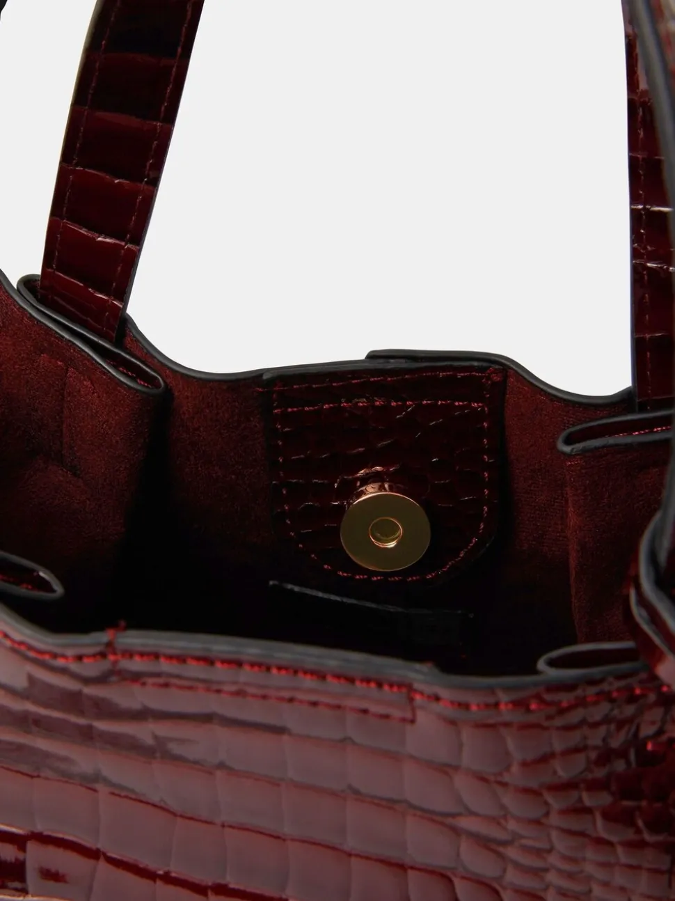 Accessorize Faux Croc Skin Patent Tote Bag