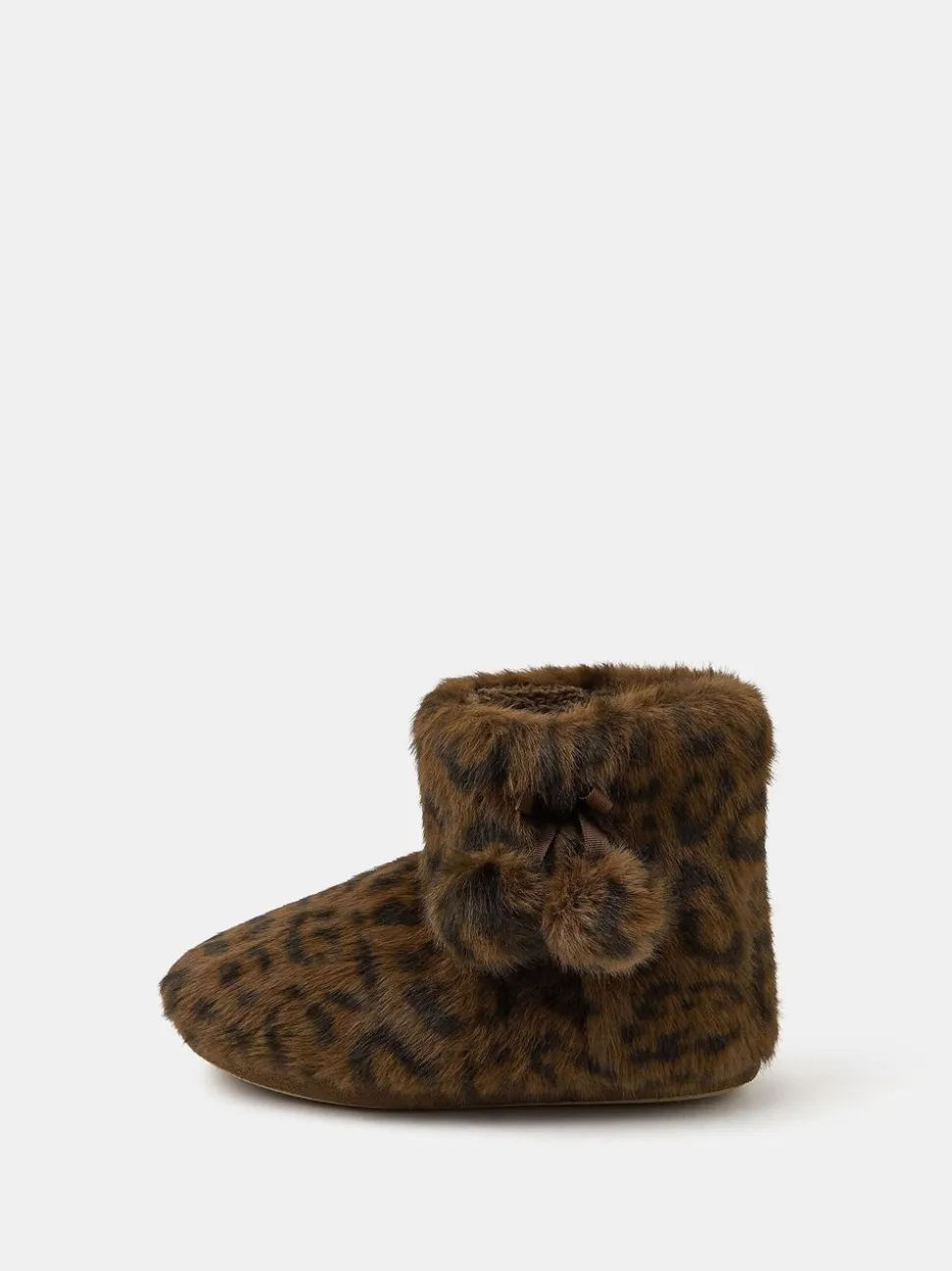 Accessorize Fluffy Leopard Slipper Boots