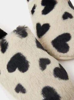 Accessorize Heart Fluffy Mule Slippers