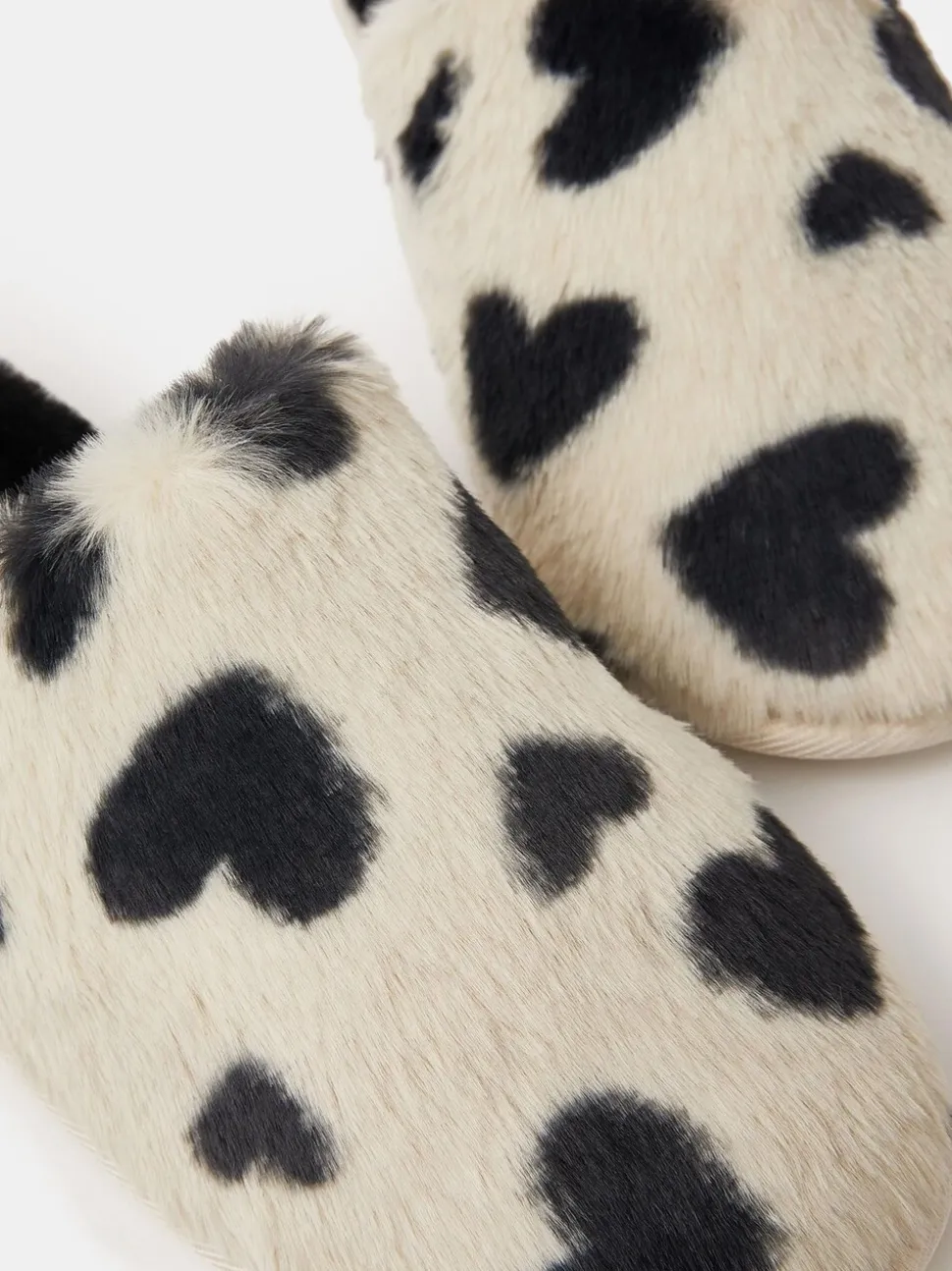 Accessorize Heart Fluffy Mule Slippers