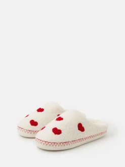 Accessorize Heart Teddy Mule Slippers