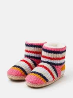 Accessorize Knitted Stripe Slipper Boots