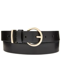 Accessorize ronde leren jeansriem met gesp