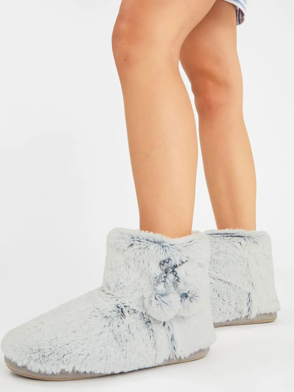Accessorize Super Soft Pom Pom Slipper Boots