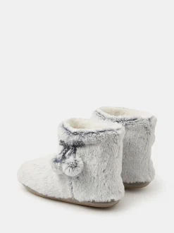 Accessorize Super Soft Pom Pom Slipper Boots