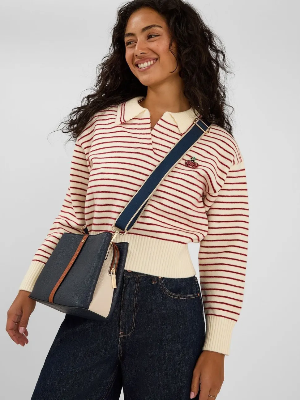 Accessorize Triple Compartment Cross-Body Bag