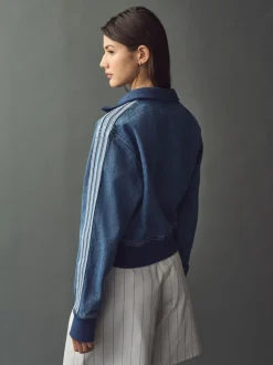 adidas Originals 3 Stripe Denim Track 100% Cotton Top