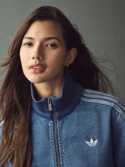 adidas Originals 3 Stripe Denim Track 100% Cotton Top