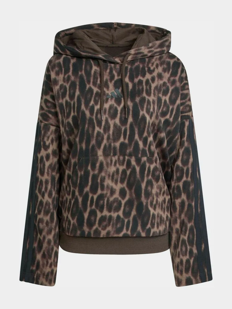 adidas Seasonal Essentials Leopard Print French Terry Hoodie With 3-Stripes