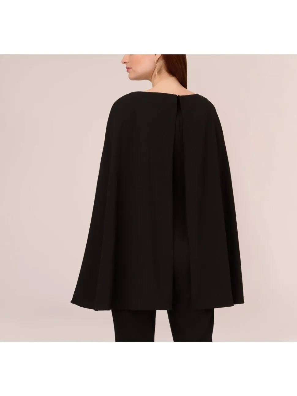 Adrianna Papell cape-jumpsuit van gebreide crêpestof