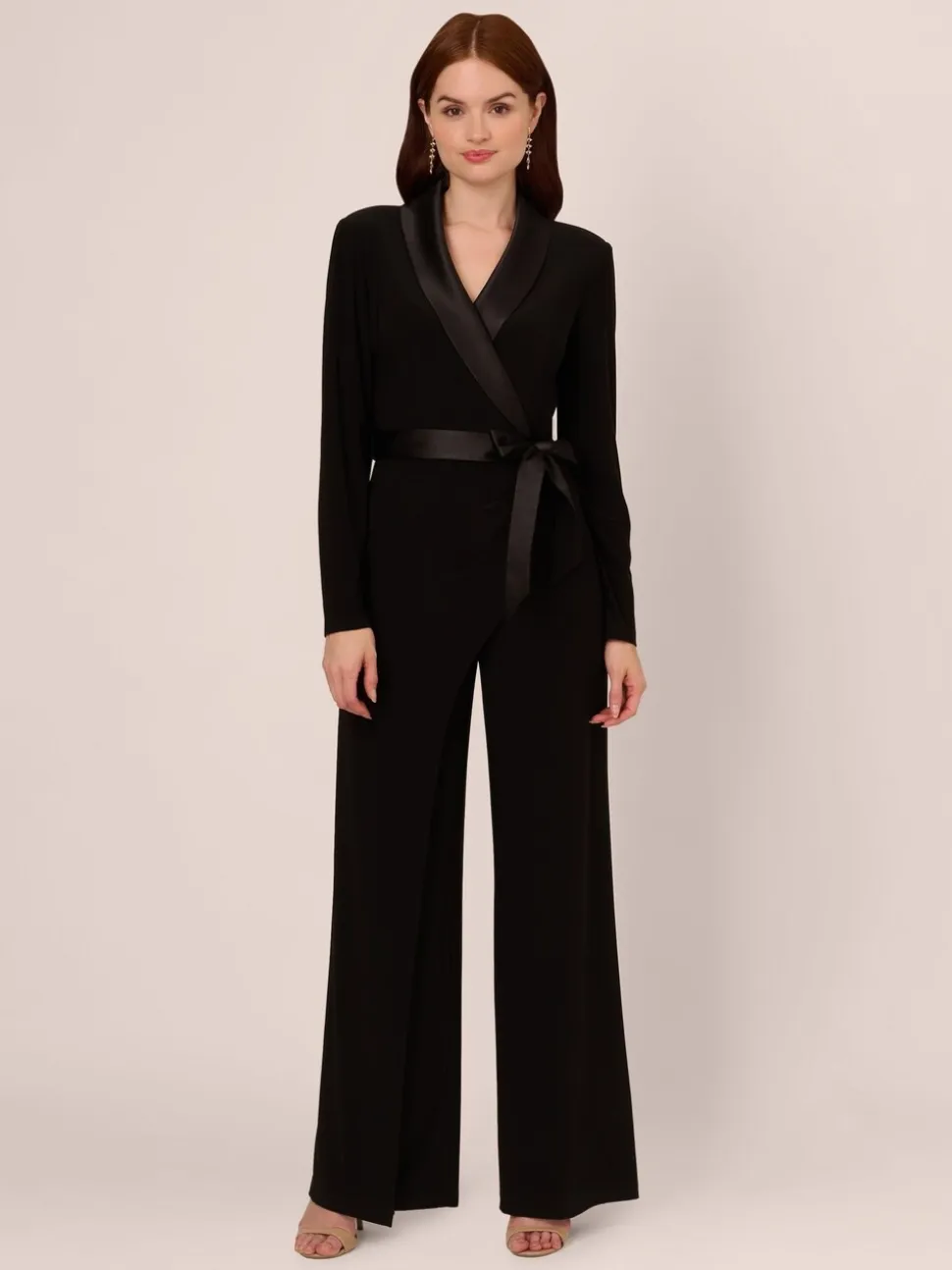 Adrianna Papell Jersey Combo Tuxedo Jumpsuit