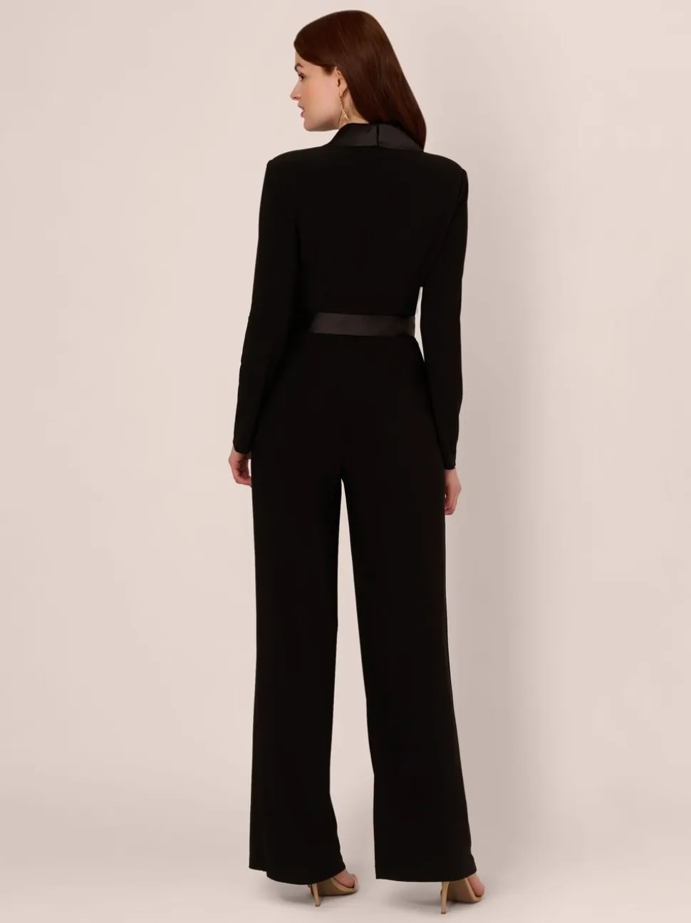 Adrianna Papell Jersey Combo Tuxedo Jumpsuit