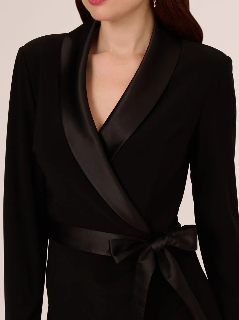 Adrianna Papell Jersey Combo Tuxedo Jumpsuit
