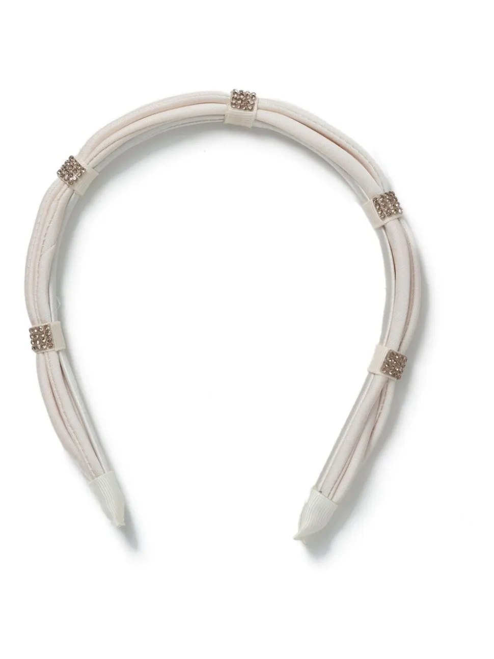 Aela Cream Skinny Rhinestone Alice Hair Band
