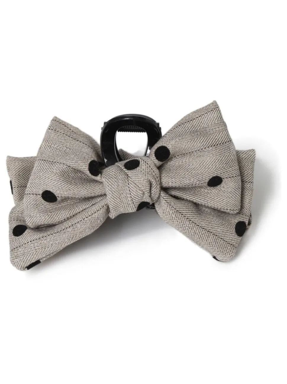 Aela Cream Tweed Polka Dot Bow Claw