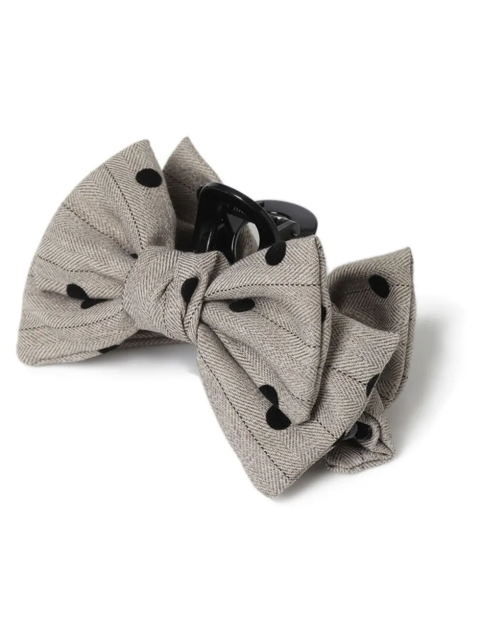 Aela Cream Tweed Polka Dot Bow Claw