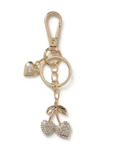 Aela Gold Tone Sparkle Cherry Bag Charm