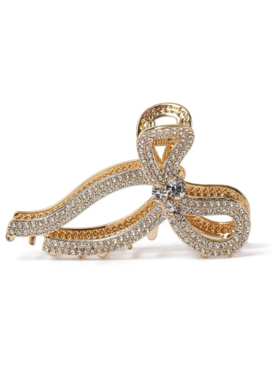Aela Gold Tone Sparkle Hair Bow Claw