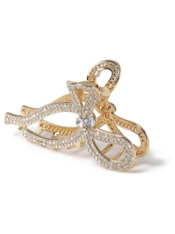 Aela Gold Tone Sparkle Hair Bow Claw