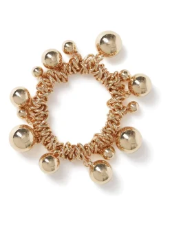 Aela Gold Tone Statement Sphere Cluster Stretch Bracelet