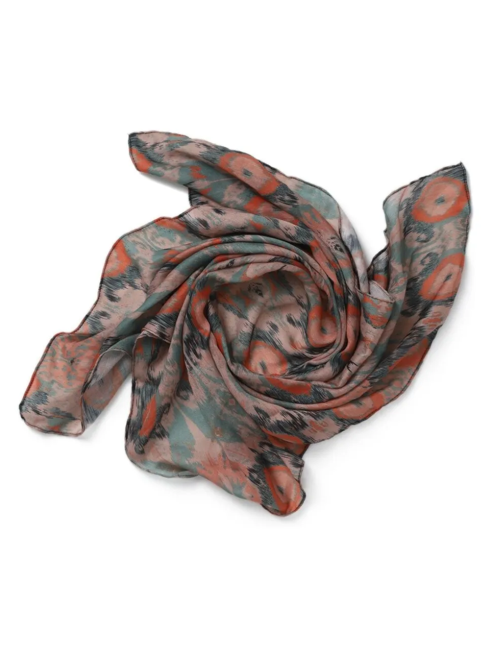 Aela Green Abstracted Print Scarf