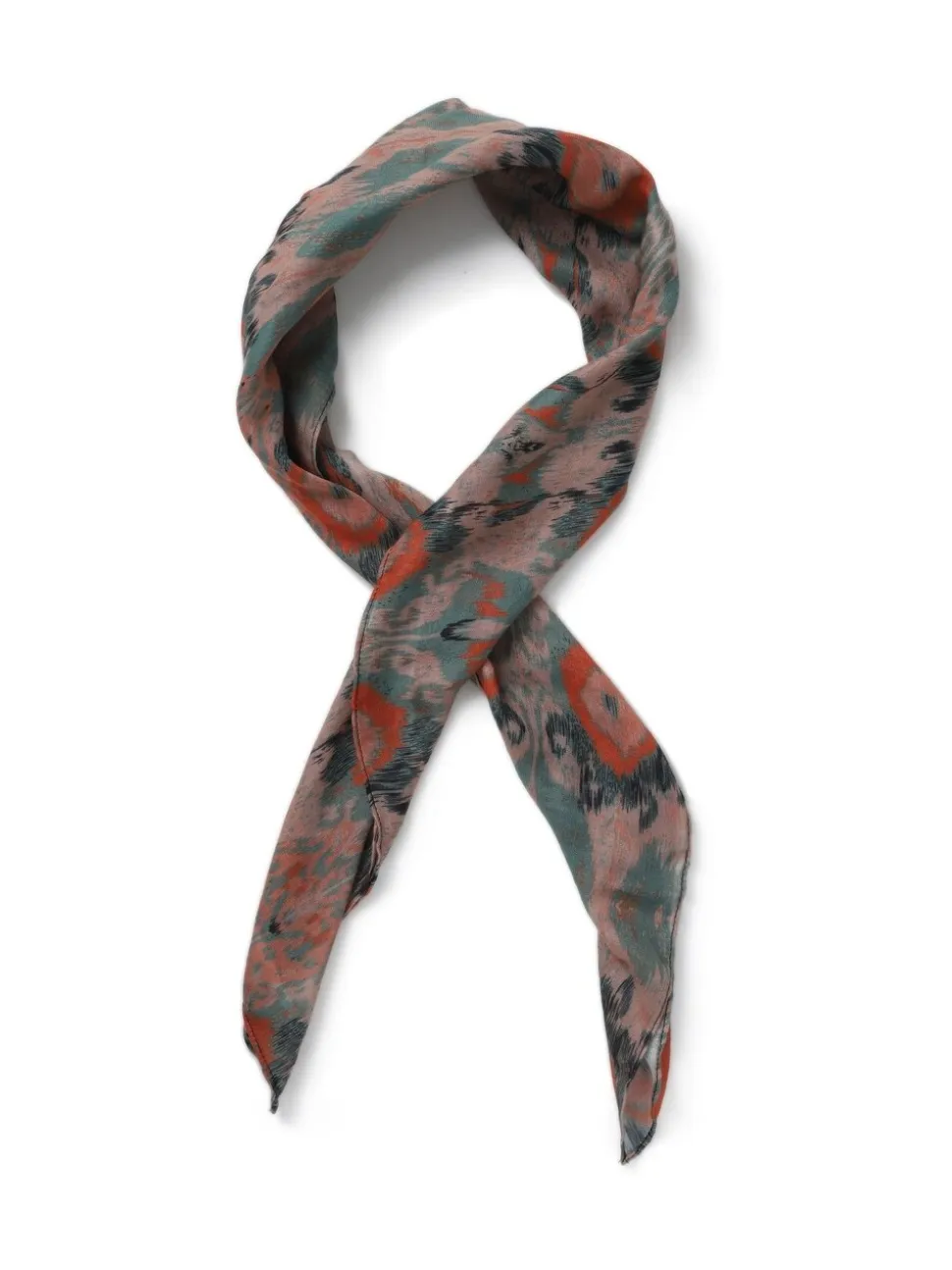 Aela Green Abstracted Print Scarf