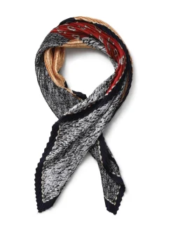 Aela Red Paisley Pleat Scarf