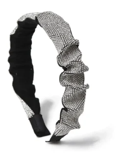 Aela Ruched Sparkle Black Headband