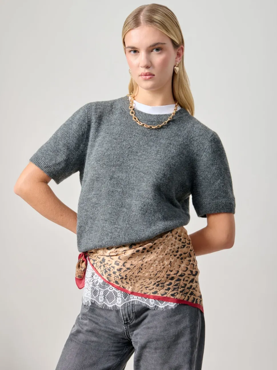 Aela Snake Print Brown Scarf