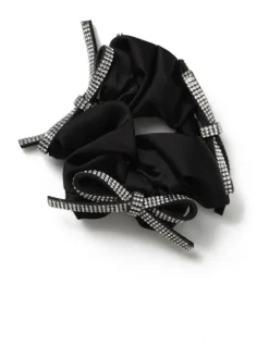 Aela Sparkle Bow Black Scrunchie