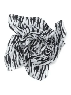 Aela Zebra Print Black Scarf