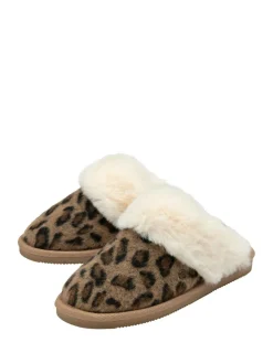 Animal - Dunlop Faux Suede Mule Slippers Fur Collar