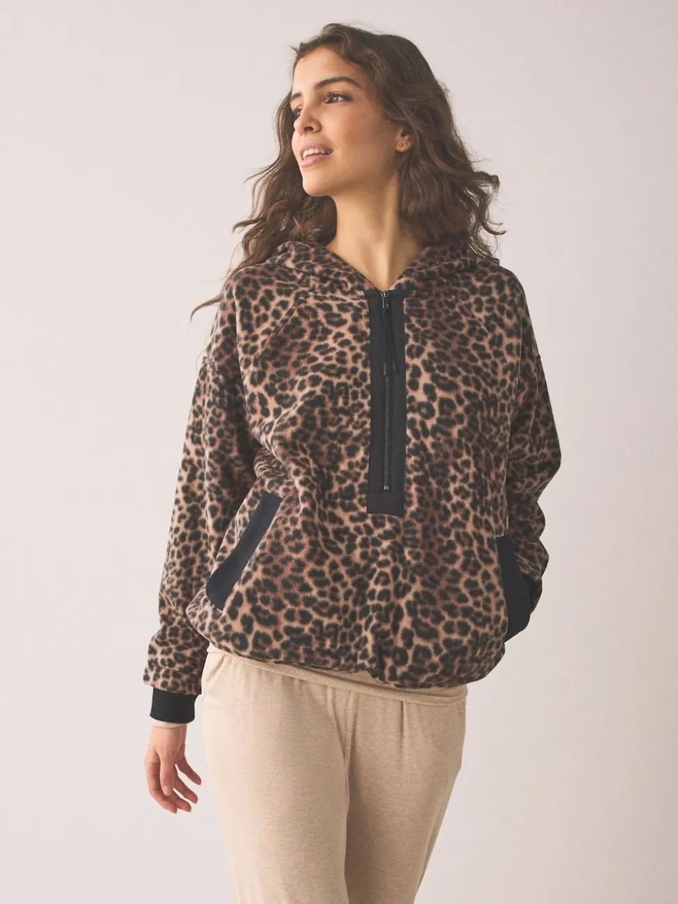 Animal - Fleece met korte rits en borgvoering
