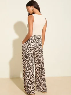 Animal - Friends Like These - Jersey broek met wijde pijpen met kreukeffect
