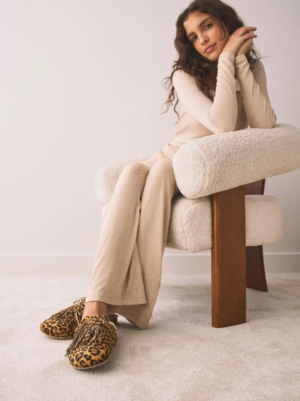 Animal - Fringe Mule Footbed Slippers