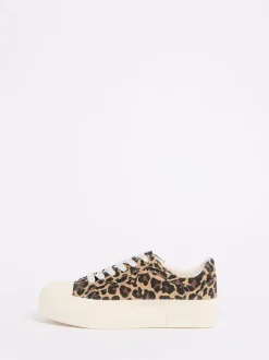 Animal - Luipaardprint - Friends Like These Canvas Flatform Lace Up Casual Low Top Trainers