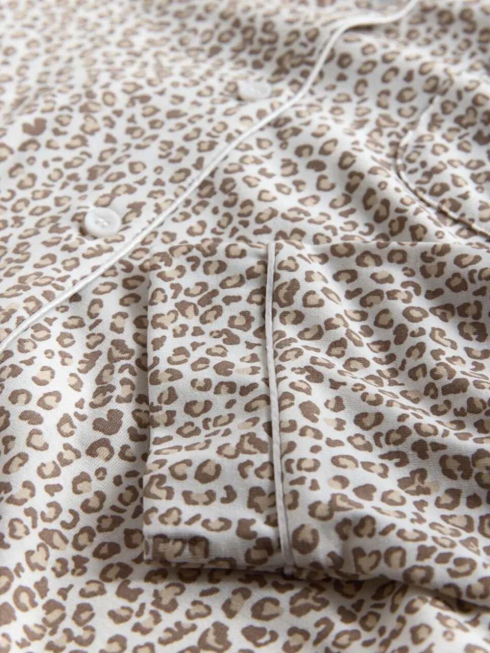 Animal/roze - The Set 2 Pack Polyester Viscose Blend Pyjama's met doorlopende knoopsluiting en bies