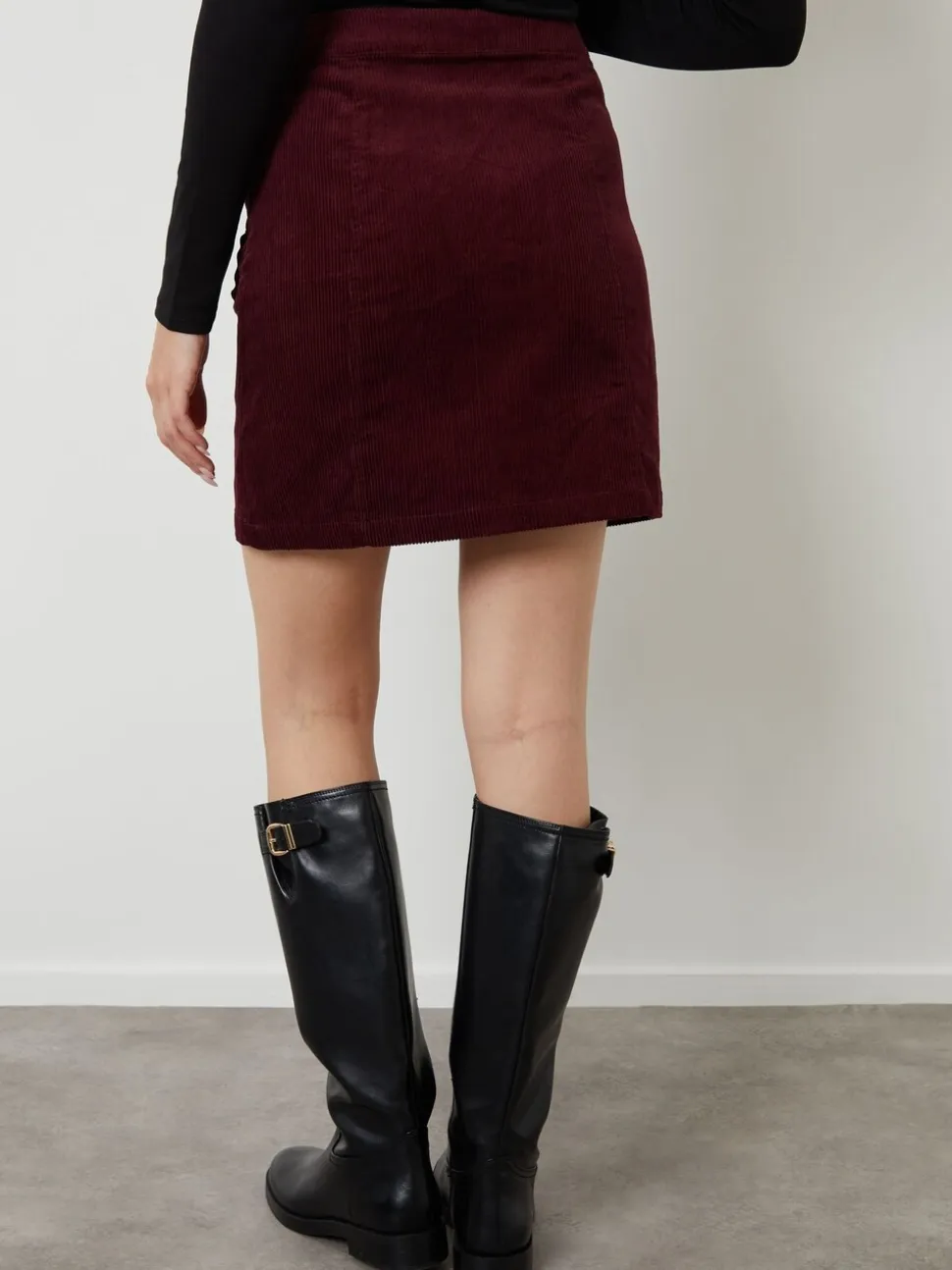 Another Sunday Corduroy Button Detail Mini Skirt