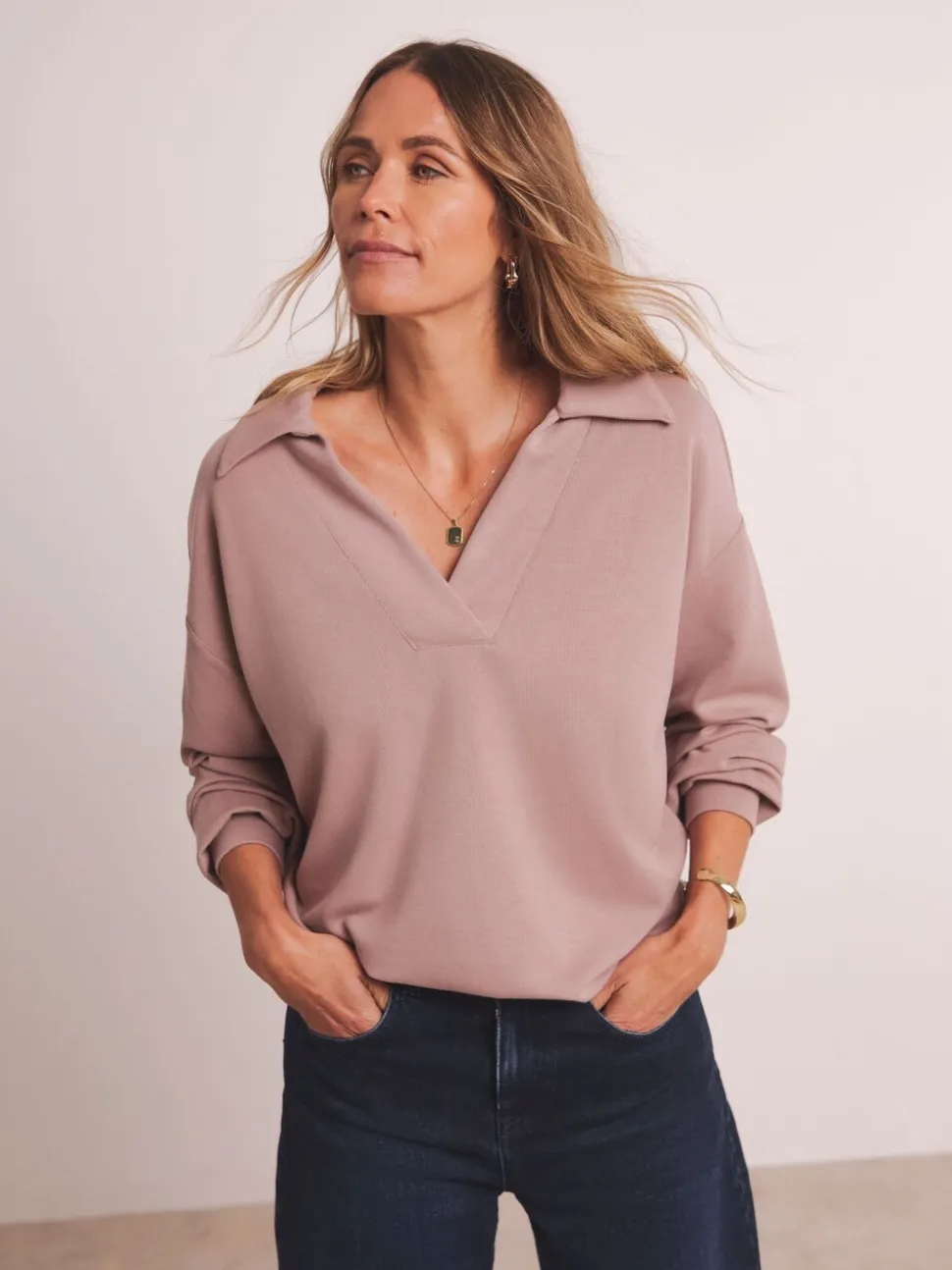 Anthology By JD Williams Premium Ribbed High Collar Modal Sweatshirt