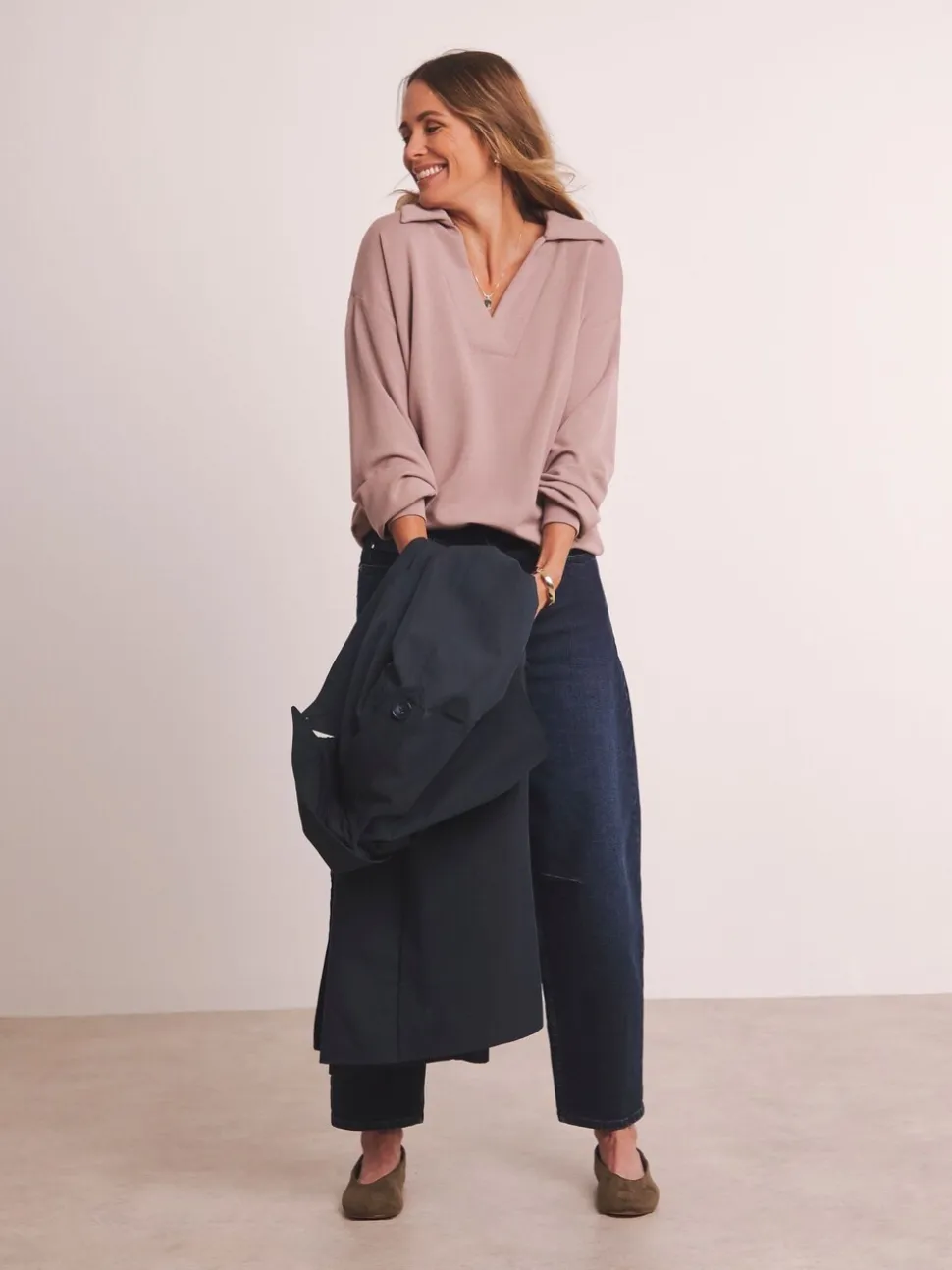 Anthology By JD Williams Premium Ribbed High Collar Modal Sweatshirt