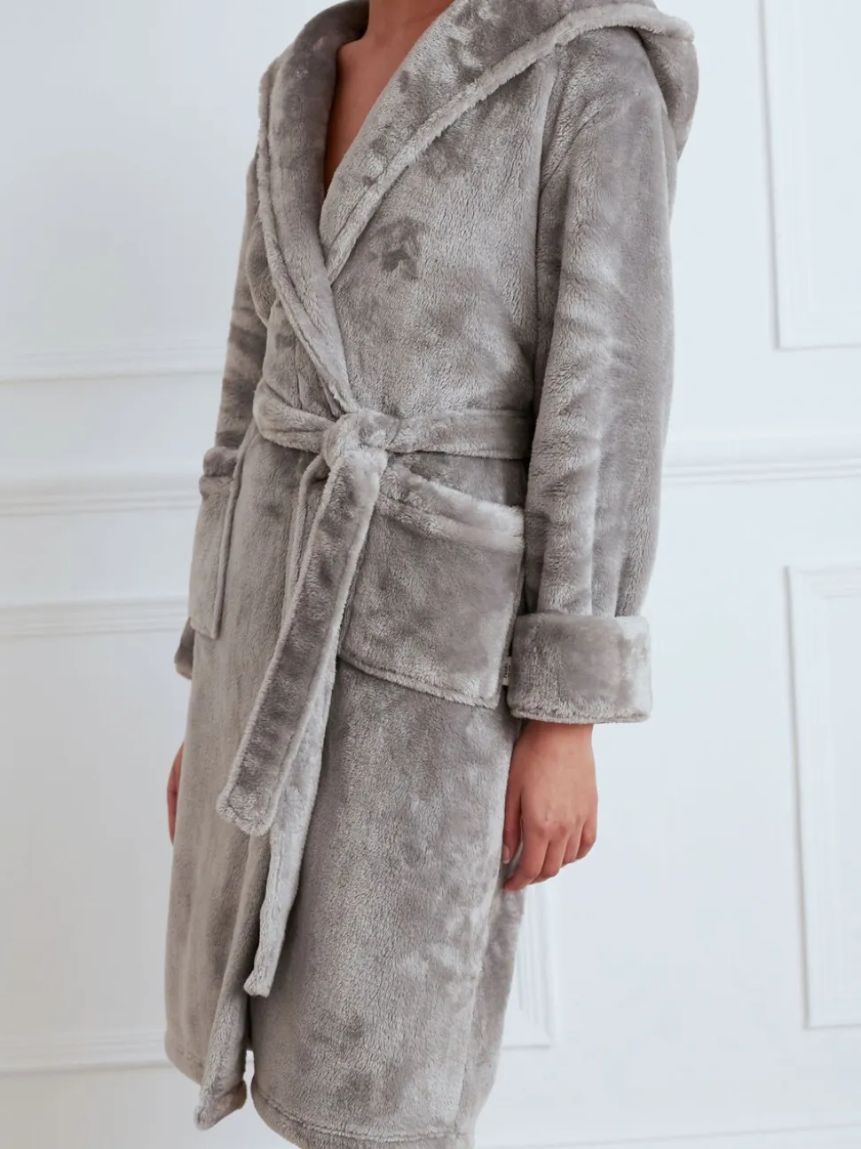 Antraciet - Chelsea Peers - Fleece badjas