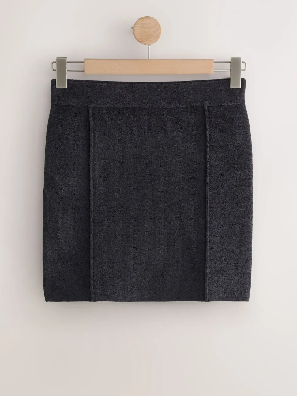 Antraciet - Chenille Seam Detail Mini Skirt Co-Ord