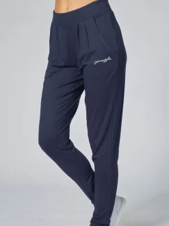 Antraciet - Pineapple viscose jersey joggingbroek met relaxte pasvorm
