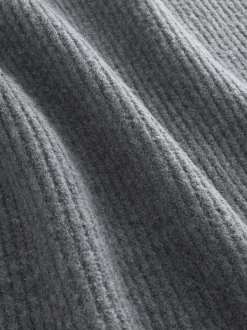 Antraciet - Super Soft V-Neck Midi Dress With Wool